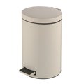 Global Industrial Round Hands Free Trash Can, White, Steel 237752WH